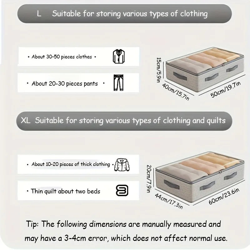 Organizador de Ropa y Mantas Plegable con Ventana Transparente