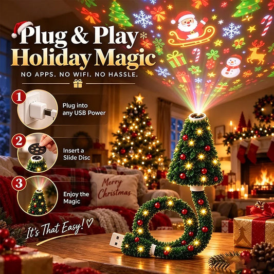 Proyector Navideño LED USB con 6 Patrones de Luz